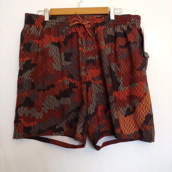 Nike Other - Nike Mens Orange/Black Lined Logo Swim Trunk Shorts XXL